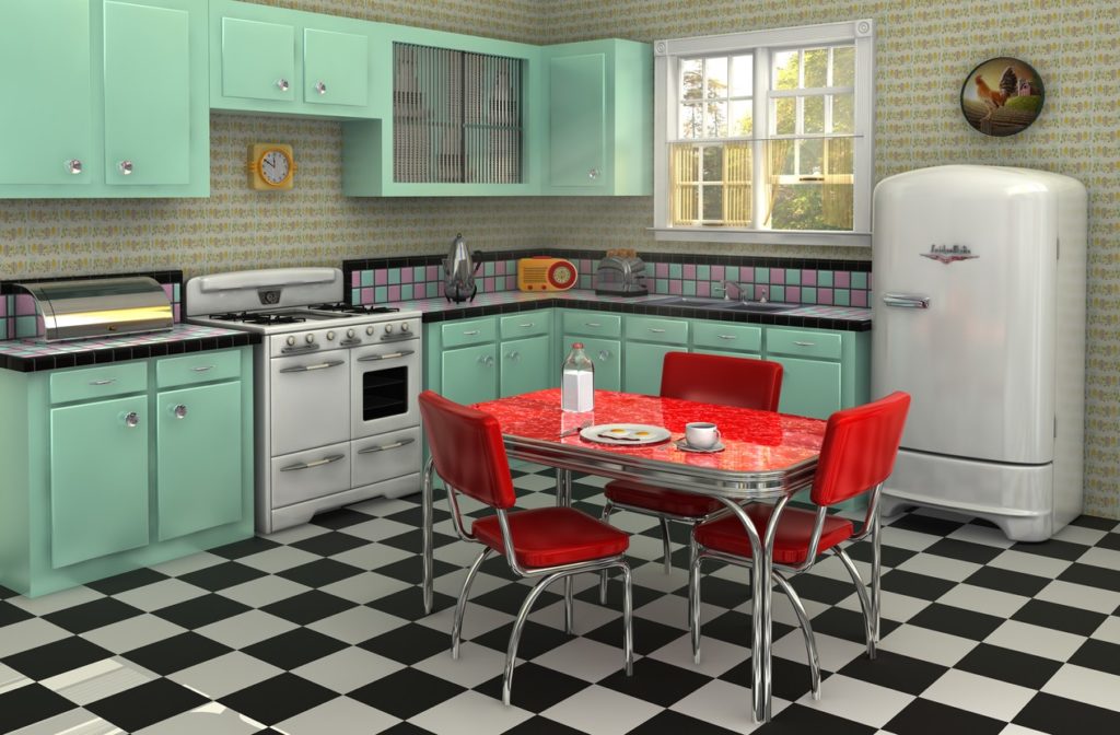 50s-kitchen-with-dinette-set