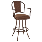 Callee Charleston (with Arms) Barstool Brown metal barstool with brown cushion