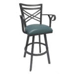 Callee Rebecca (with Arms) Barstool Black barstool with teal cushioning and arms