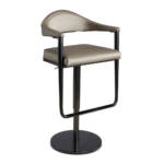 Elite Modern Tiffany Barstool Metal beige upholstered barstools with backs and swivel.