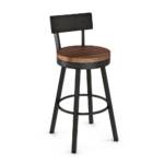 Amisco Lauren Metal and Wood Barstool