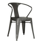 New Pacific Direct Metropolis Grey Dining Chair Gray metal dining chair.