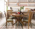 Saloom Palmer Dining Table Set Round wood dining table set.