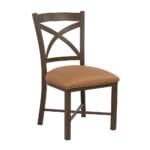 Wesley Allen - Edmonton Dining Chair Metal and tan upholstered chair.